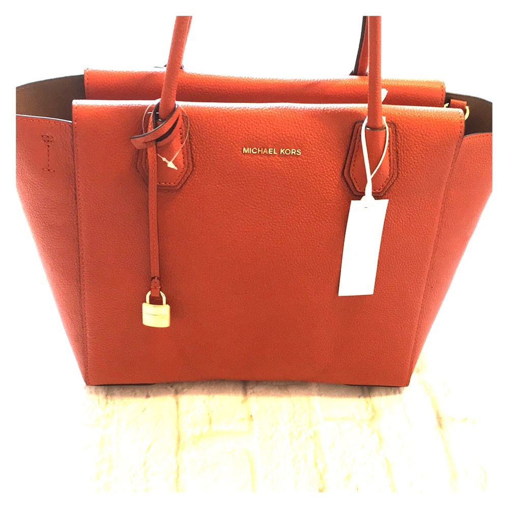 Orange Michael Kors Mercer Tote Bag